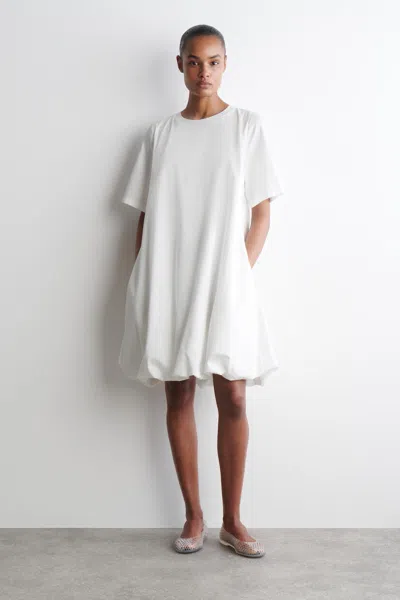Cos Bubble-hem Mini Dress In White