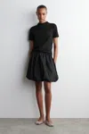 Cos Bubble-hem Mini Skirt In Black