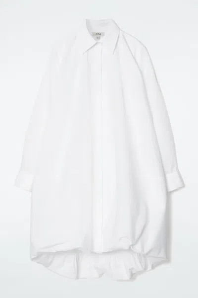 Cos Bubble-hem Shirt Dress In White