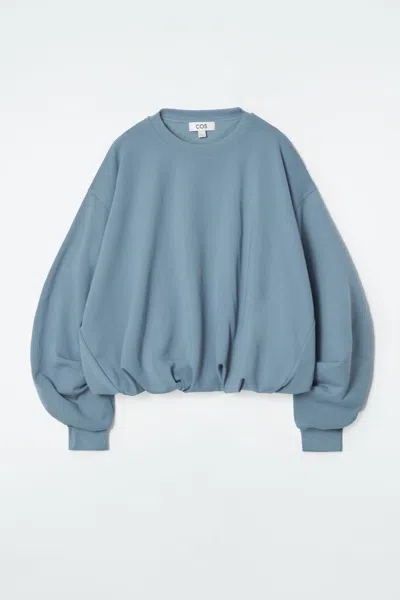 Cos Bubble-hem Sweatshirt In Blue