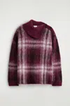 Cos Buttoned Checked Alpaca-blend Sweater In Red