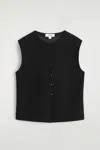 Cos Buttoned Knitted Top In Black