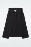 Cos Buttoned Lightweight Jersey Hoodie In Black