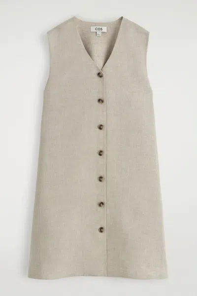 Cos Buttoned Linen Mini Dress