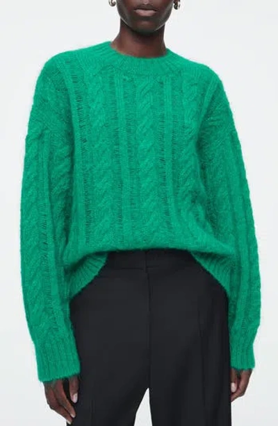 Cos Cable Knit Mohair Blend Sweater