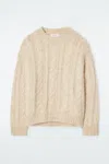 Cos Cable-knit Mohair Jumper In Beige