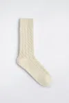 Cos Cable-knit Wool Socks In White
