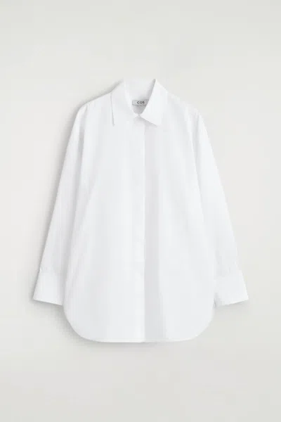 Cos Camicia Sartoriale In Cotone In White