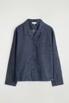 Cos Camp-collar Denim Overshirt In Blue