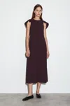 Cos Cape-shoulder Midi Dress In Pink