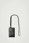 Cos Cardholder Lanyard - Leather In Black