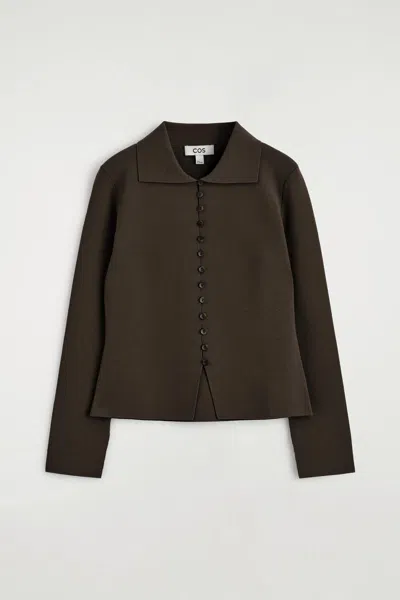 Cos Cardigan Avvitato In Maglia Milano In Brown