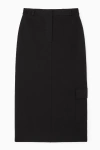 Cos Cargo Midi Skirt In Black