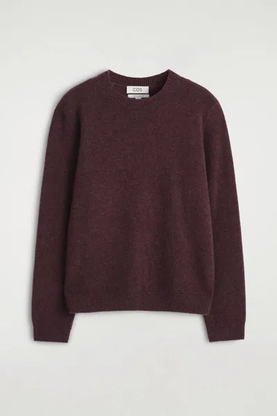 Cos Maglione Girocollo In Cashmere In Red