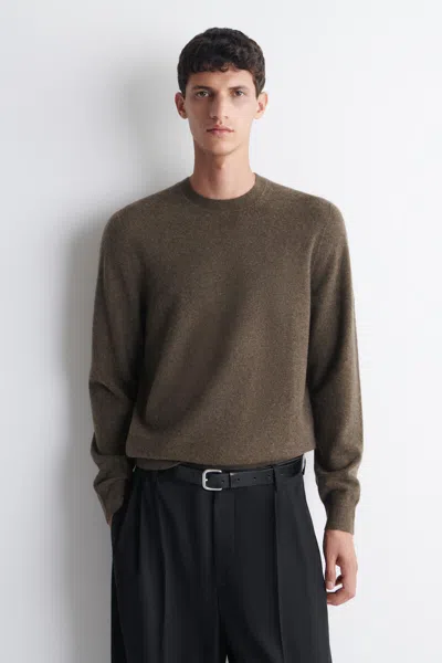 Cos Cashmere Crew-neck Jumper In Brown