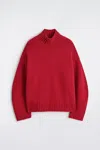 Cos Cashmere Funnel-neck Sweater In Red