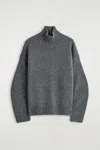 Cos Cashmere High-neck Sweater In Gray