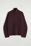 Cos Cashmere High-neck Sweater In Red