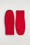 Cos Cashmere Mittens In Red