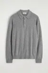 Cos Cashmere Polo Shirt In Gray