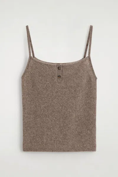Cos Cashmere Tank Top In Brown