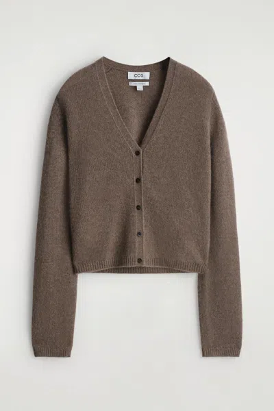 Cos Cashmere V-neck Cardigan In Brown