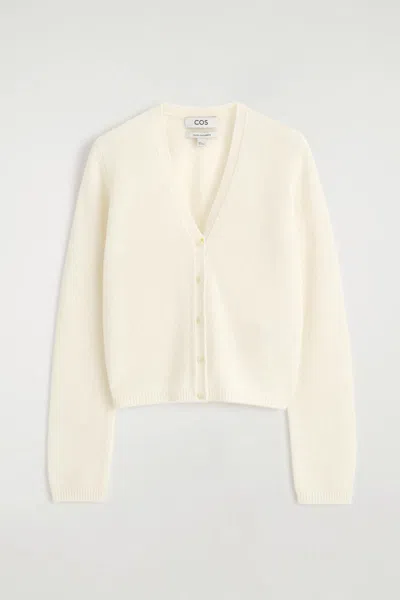 Cos Cashmere V-neck Cardigan In White