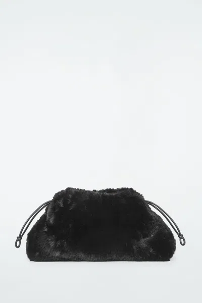 Cos Cavatelli Clutch - Faux Fur In Black