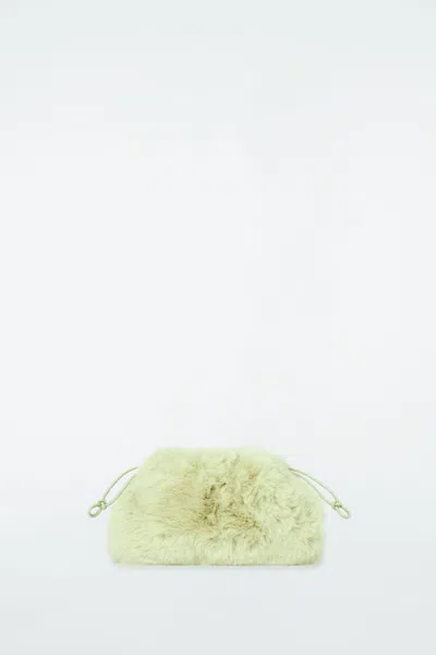 Cos Cavatelli Mini Clutch Bag - Faux Fur In Yellow