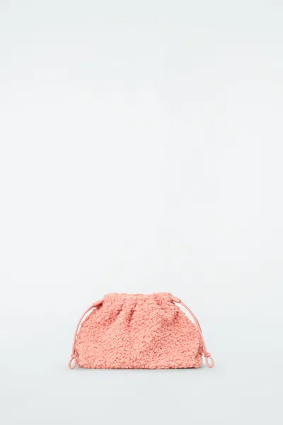 Cos Cavatelli Mini Clutch - Faux Shearling In Pink