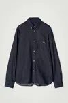 Cos Chambray Shirt In Blue