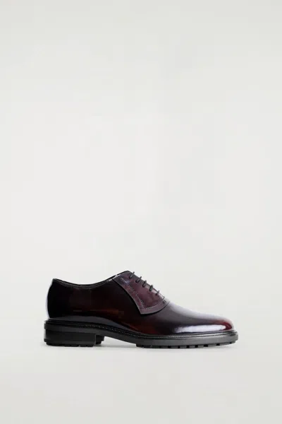 Cos Chaussures Oxford En Cuir In Red