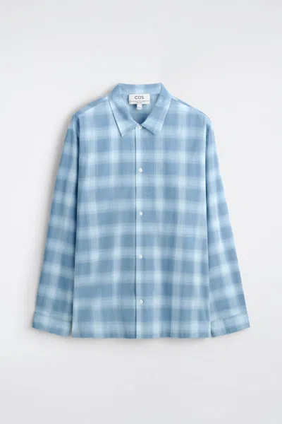 Cos Camicia In Cotone Con Motivo A Quadri In Blue