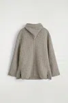 Cos Checked Double-faced Wool Scarf Blouse In Beige In Multi