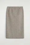 Cos Checked Double-faced Wool Skirt In Neutral