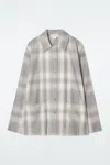 Cos Checked Flannel Pajama Shirt In Grey