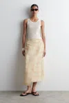 Cos Checked Midi Wrap Skirt In Orange