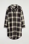 Cos Checked Open-collar Shirt Dress In Red