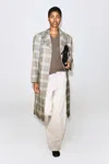 Cos Checked Tailored Long Coat In Beige