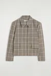 Cos Checked Wool Jacket In Beige