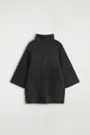 Cos Chenille-knit Funnel-neck Sweater In Black