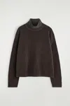 Cos Chenille Mock-neck Sweater In Brown