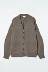 Cos Chunky Cashmere-blend Cardigan In Beige