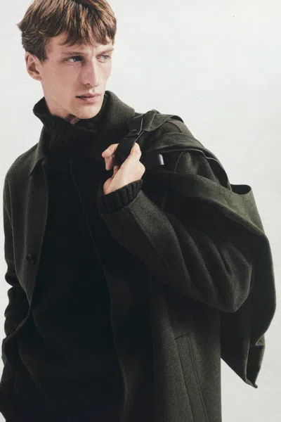 Cos Chunky Cashmere Funnel-neck Sweater In Green