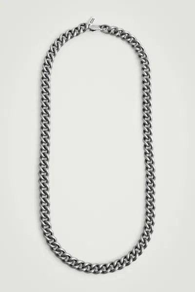 Cos Chunky Chain Necklace In Gray