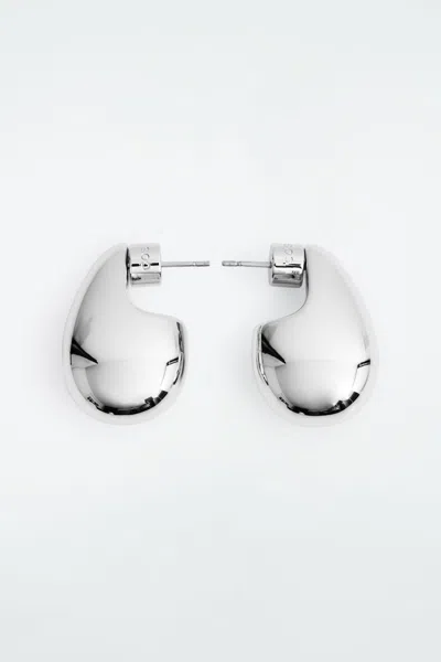 Cos Chunky Droplet Earrings In Silver