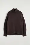 Cos Chunky Funnel-neck Wool Jumper In Brown