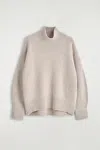 Cos Chunky Funnel-neck Wool Sweater In Neutral