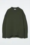 Cos Chunky Pure Cashmere Crew-neck Jumper In Green