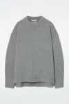 Cos Chunky Pure Cashmere Crew-neck Jumper In Grey